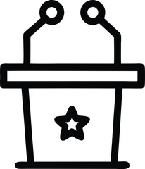 Podium Vector Illustration with Microphone