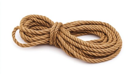 Obraz premium Rope with a tied knot isolated on white background. 