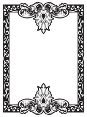 Unique Black and White Ornamental Frame Outline