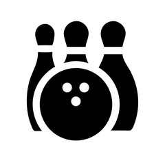 Icon of a bowling ball and pins representing the sport