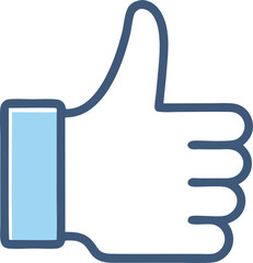 Thumb up and like outline icon vector illustration