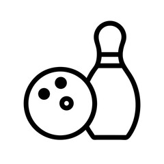 Icon of a bowling ball and pins representing the sport