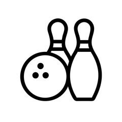 Icon of a bowling ball and pins representing the sport