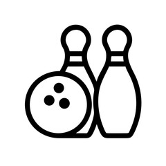 Icon of a bowling ball and pins representing the sport