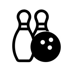 Icon of a bowling ball and pins representing the sport