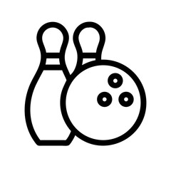 Icon of a bowling ball and pins representing the sport