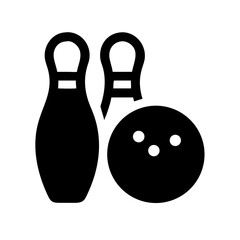 Icon of a bowling ball and pins representing the sport