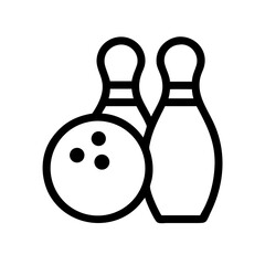 Icon of a bowling ball and pins representing the sport