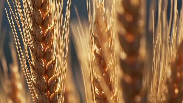 Wheat: Golden Fields at Sunset &ndash; A Close-Up of Nature's Majesty