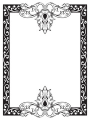 Frame Outline with Classic Hand-Drawn Ornaments