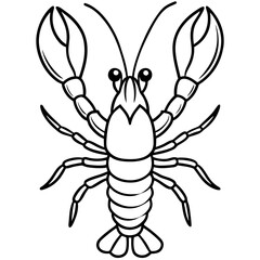 Obraz premium Stylized Lobster Outline Vector