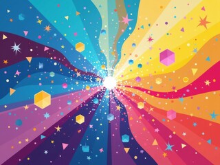 Caleidoscopio de formas geométricas vibrantes e interconectadas