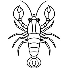 Stylized Lobster Outline Vector