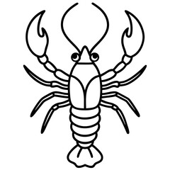 Stylized Lobster Outline Vector