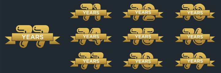 71 to 79 Years Anniversary celebration illustration template design	
