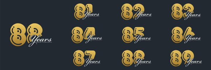 81 to 89 Years Anniversary celebration illustration template design