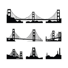 Fototapeta premium golden gate bridge silhouette 