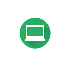 green circle with a white laptop icon inside