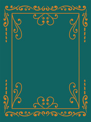 Minimalist Romantic Gold Ornamental Frame with Swirl Decorations