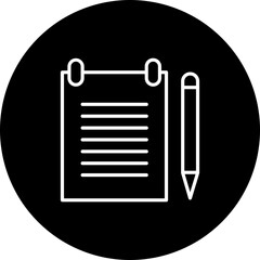 Notes Vector Line Black Circle Icon Design