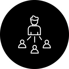 Supervisor Vector Line Black Circle Icon Design