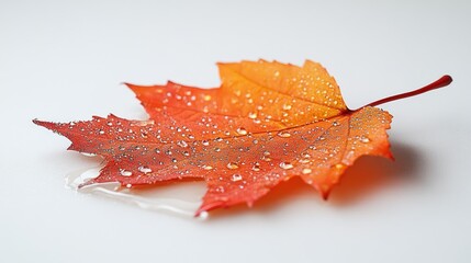 Fototapeta premium Autumn leaf with water droplets (3)