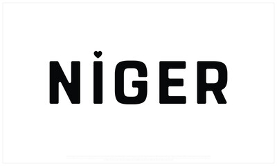 I love Niger, I love Niger typographic design with flag typography and heart on white background, Vector design of I love Niger, Niger National Day Design