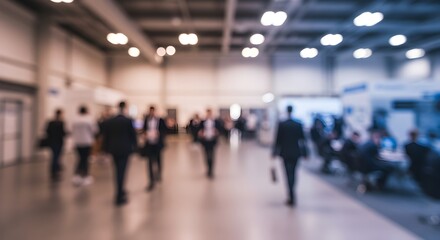 Blurred Motion of People Walking in a Large Convention Center Hall