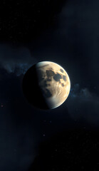 Fototapeta premium Space wallpaper featuring a majestic planet against a starry sky, perfect for backgrounds, posters, book covers, and sci-fi designs.