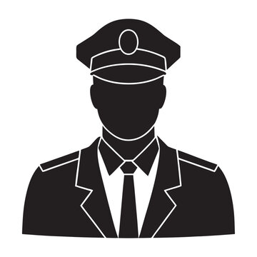 recommend clip art:  Black Silhouette Police Officer Icon, Police Officer icon symbol vector illustration isolated on white background