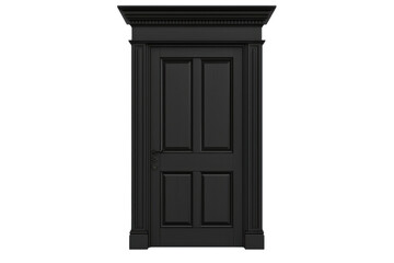 Ornate Dark Door Frame isolated on PNG transparent background, cut out