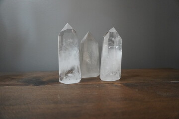 3 Clear Quartz Crystal Points