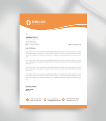 Modern Orange Business Letterhead Template  Corporate Company Design