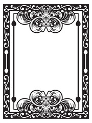 Monochrome Border Outline in Etching Style