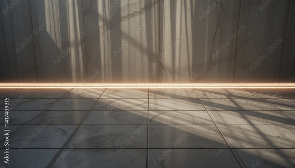 Poster illuminated shadows creating abstract patterns indoor space visual art minimalistic environment grou