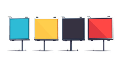 Obraz premium Four Blank Billboards with Different Colors on White Background