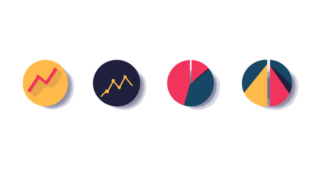 Four Colorful Circular Charts Showing Data and Growth