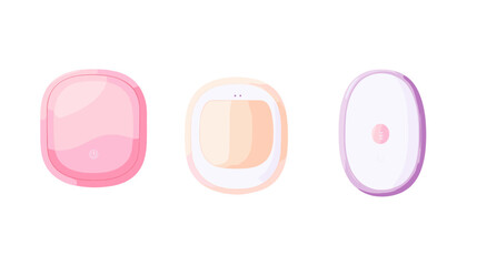 Pastel Pink Peach Purple Round Makeup Powder Compacts