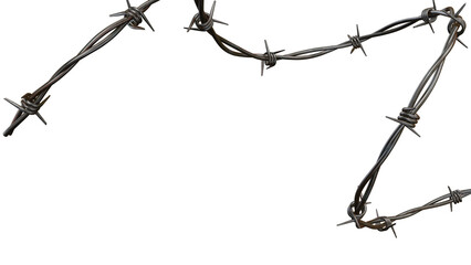 barbed wire isolated on white