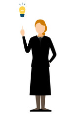 Simple illustration of a senior woman in mourning inspiring ideas