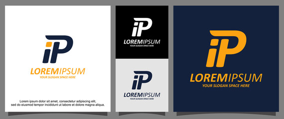 Modern letter i and P logo template