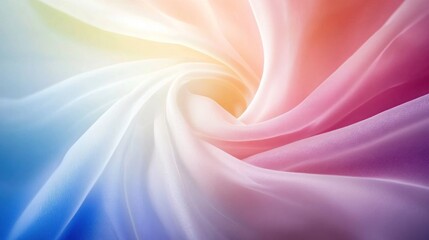 Obraz premium Vibrant, swirling rainbow-hued silk fabric texture.