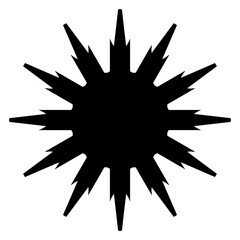 Outlined Geometric Figure In Solid Black 