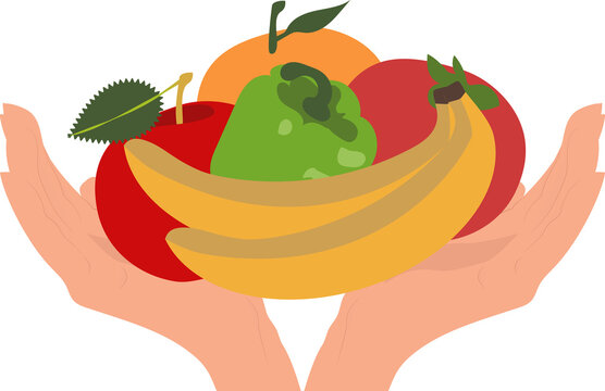 Two hands gently hold a colorful variety of fresh fruits, symbolizing health, balance, and the essence of a nutritious lifestyle