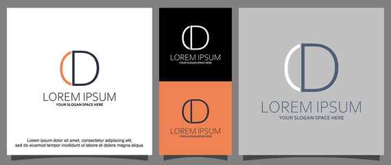 Modern letter C and D logo design