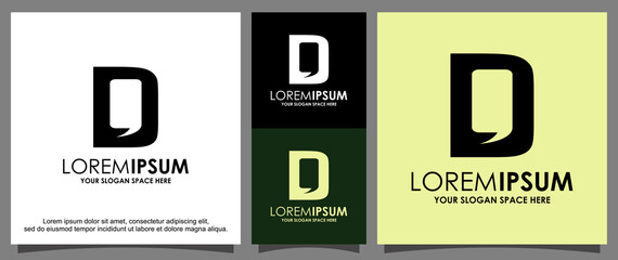 Modern letter D and chat logo design