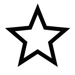 Obraz premium Black star outline graphic on a white background 