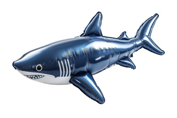 Obraz premium Shiny shark balloon isolated on PNG transparent background, cut out