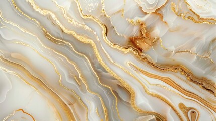 Luxurious white and gold marble texture with elegant swirls for sophisticated backgrounds and artistic designs