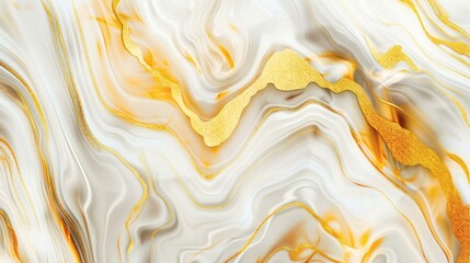 Obraz premium Abstract white and gold marble pattern background with flowing golden lines for decorative art or luxury design